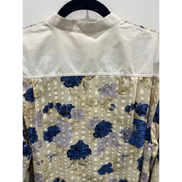 Tory Burch Floral Print Tunic Long Sleeves Top Sz M - Picture 6 of 8